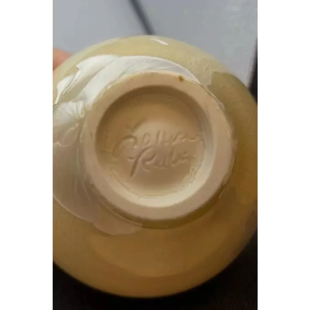 Louise Reding Crystalline Vase Studio Art Pottery Ivory Signed